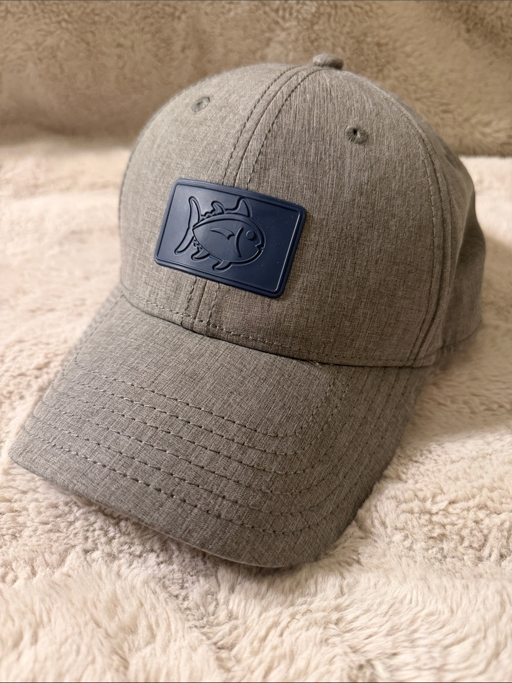 Southern Tide Gray Cap with Navy Fish Patch